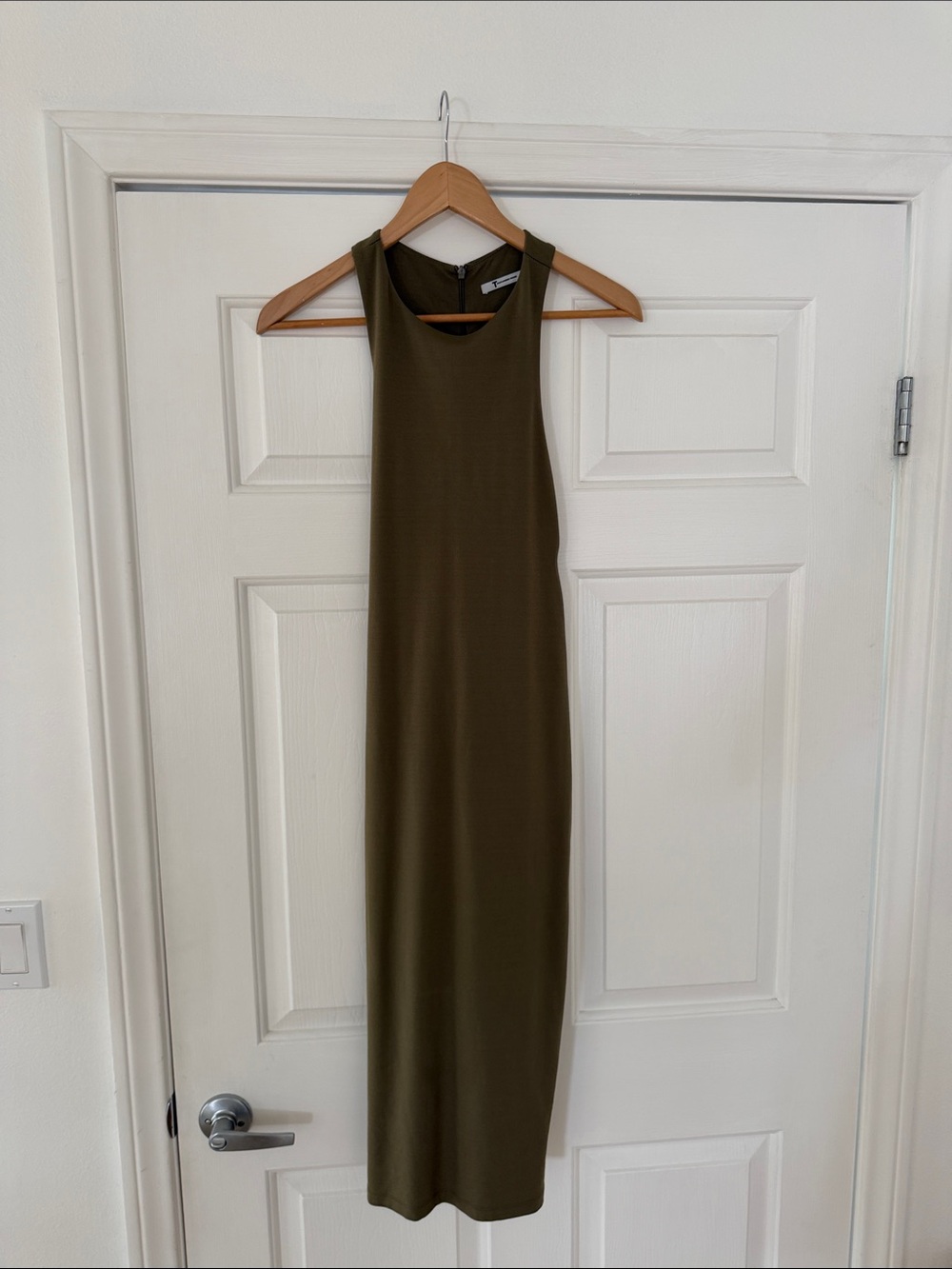 T by Alexander Wang Sleeveless Olive Green Midi Dress